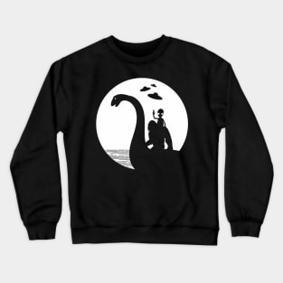 Bigfoot Riding Loch Ness Monster Crewneck Sweatshirt